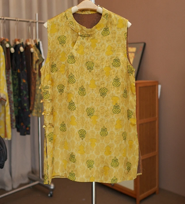 【金福禄-奥黛】100桑蚕丝新中式国风葫芦提花桑蚕丝香云纱