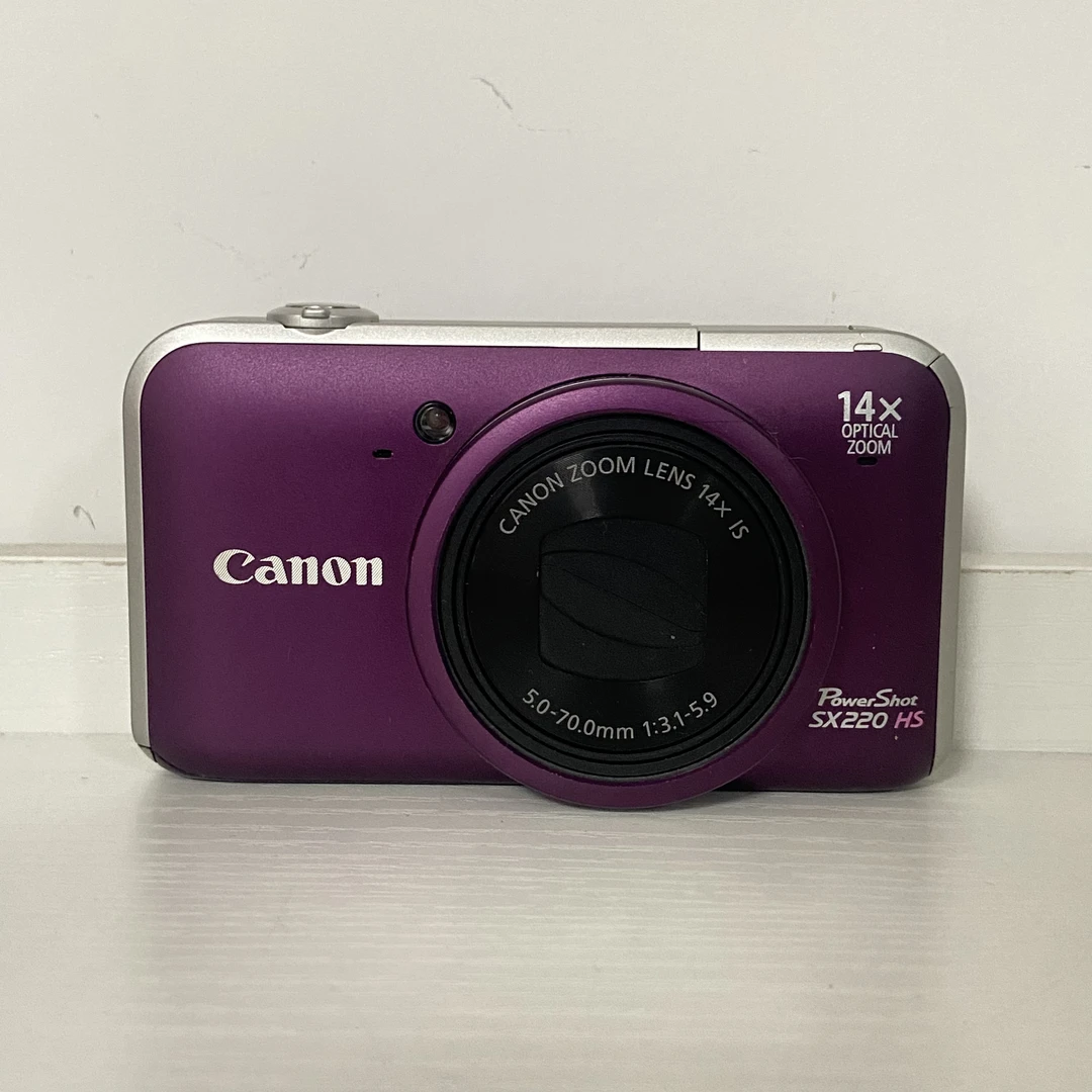 95新 Canon/佳能 SX220HS 银灰色1200w像素14倍光变小长焦 配件全