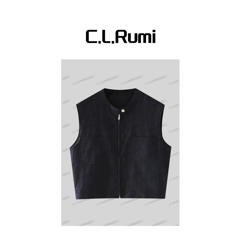 【Rumi时装】“idol马甲”25夏薄休闲亚麻叠穿显瘦无袖坎肩马甲6988bx