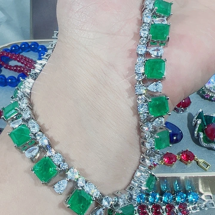 非金属红色蓝色吊坠戒指