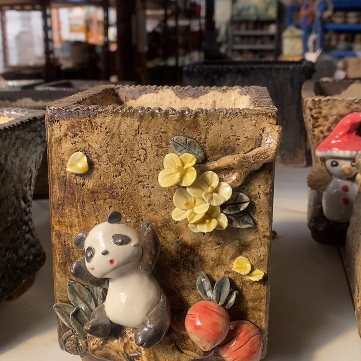 红陶青藤花器多肉花盆