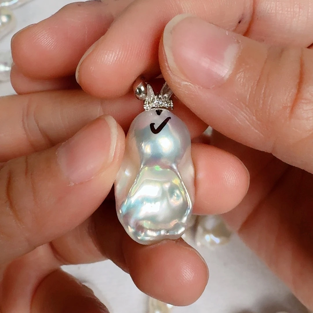 淡水珍珠银S925镶嵌颈饰阿*儿