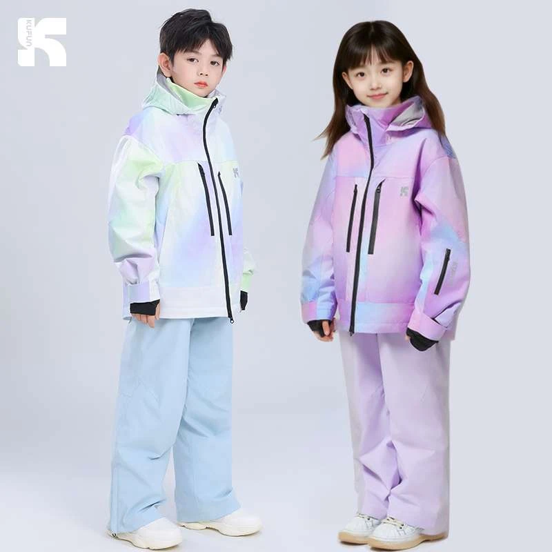 酷峰滑雪服套装儿童女男2024新款冬专业雪冬季男士宽松透气滑雪服