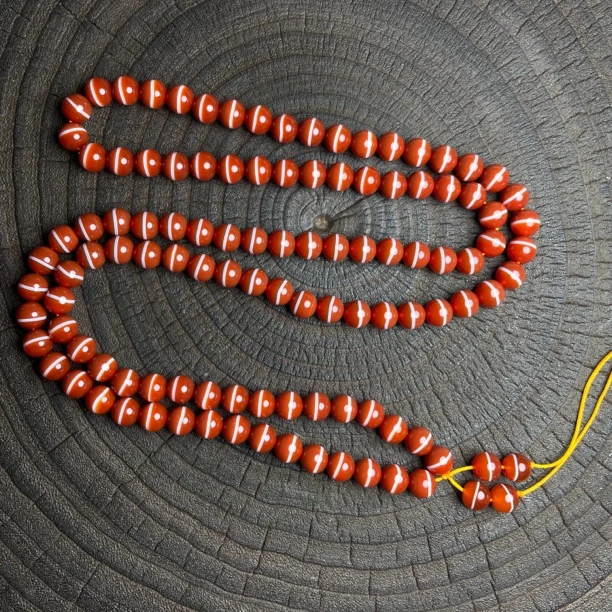 8mm+天然红一线药师108念珠 多圈