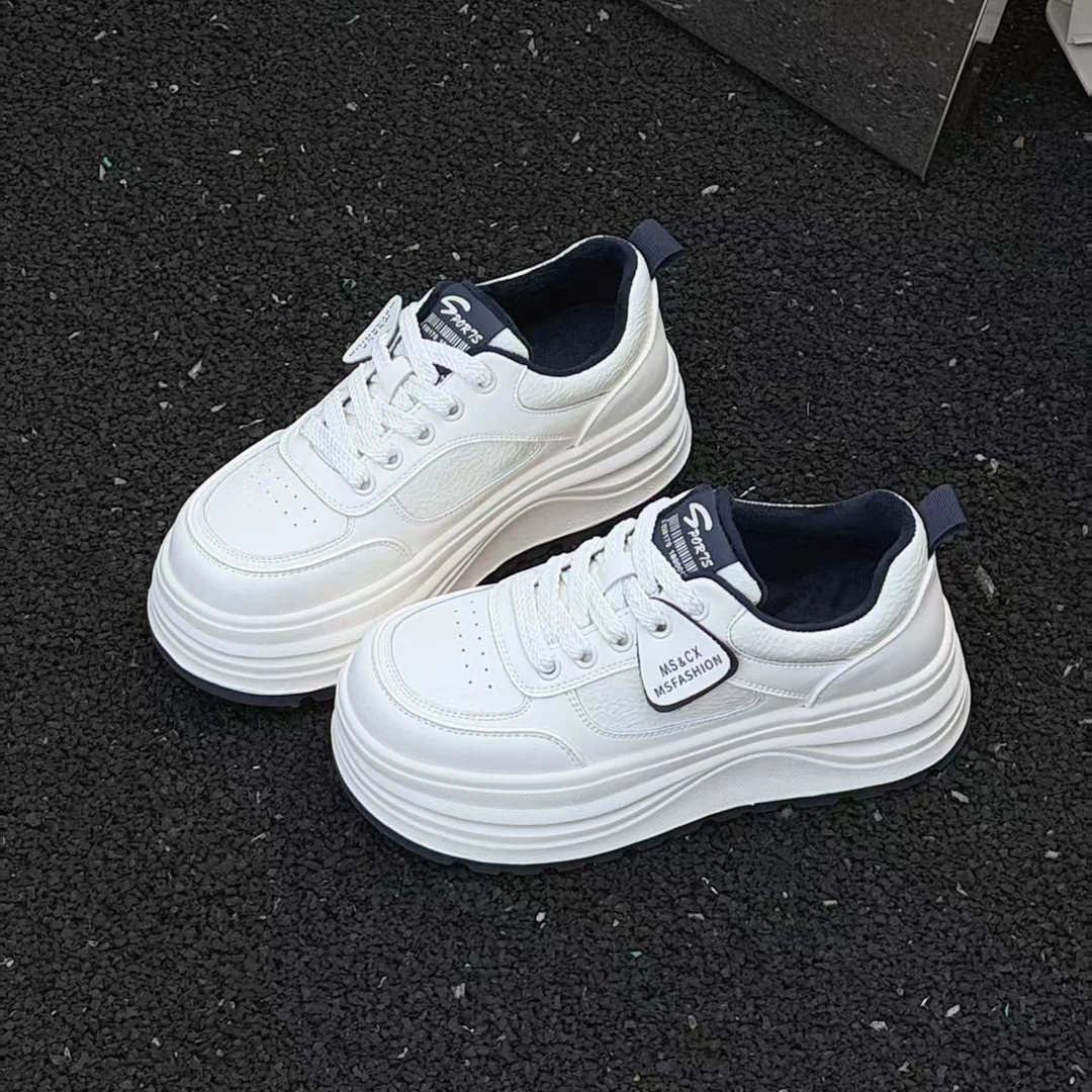 增高小白鞋加绒保暖休闲鞋2025年冬季新款女鞋时尚百搭运动鞋8351