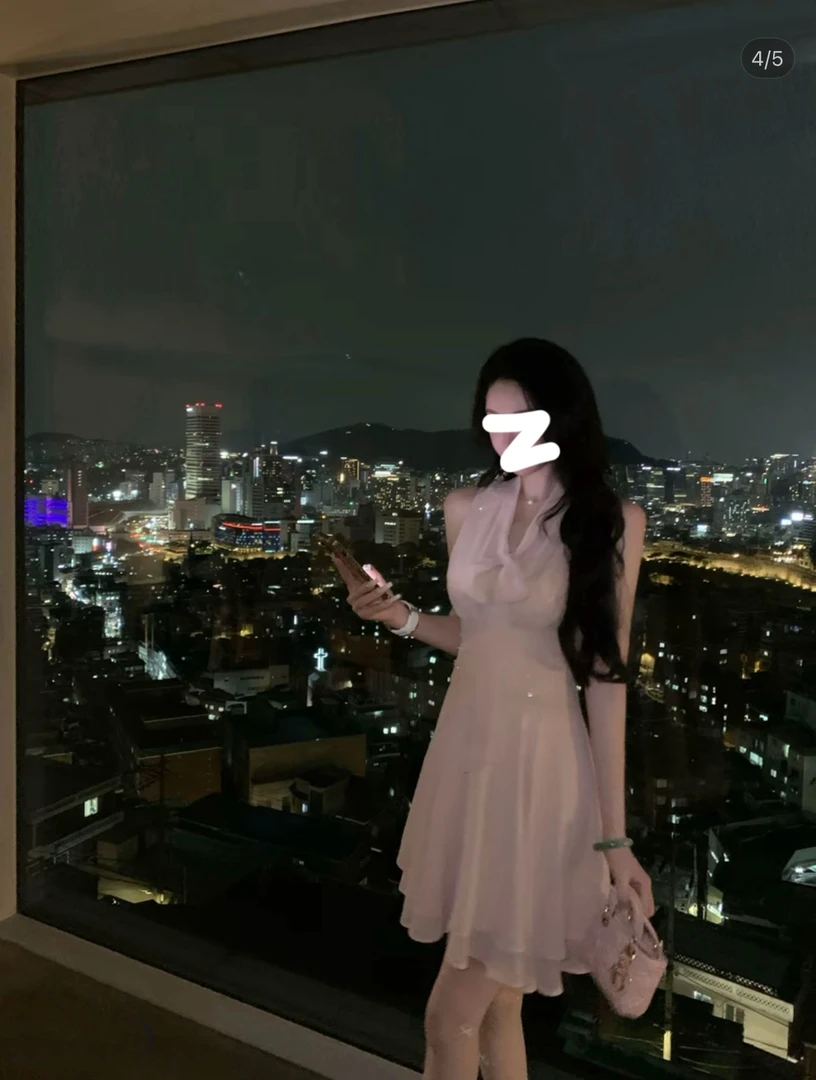 【小书Only1】高定白月光收腰显瘦气质钉珠绑带背心雪纺连衣裙