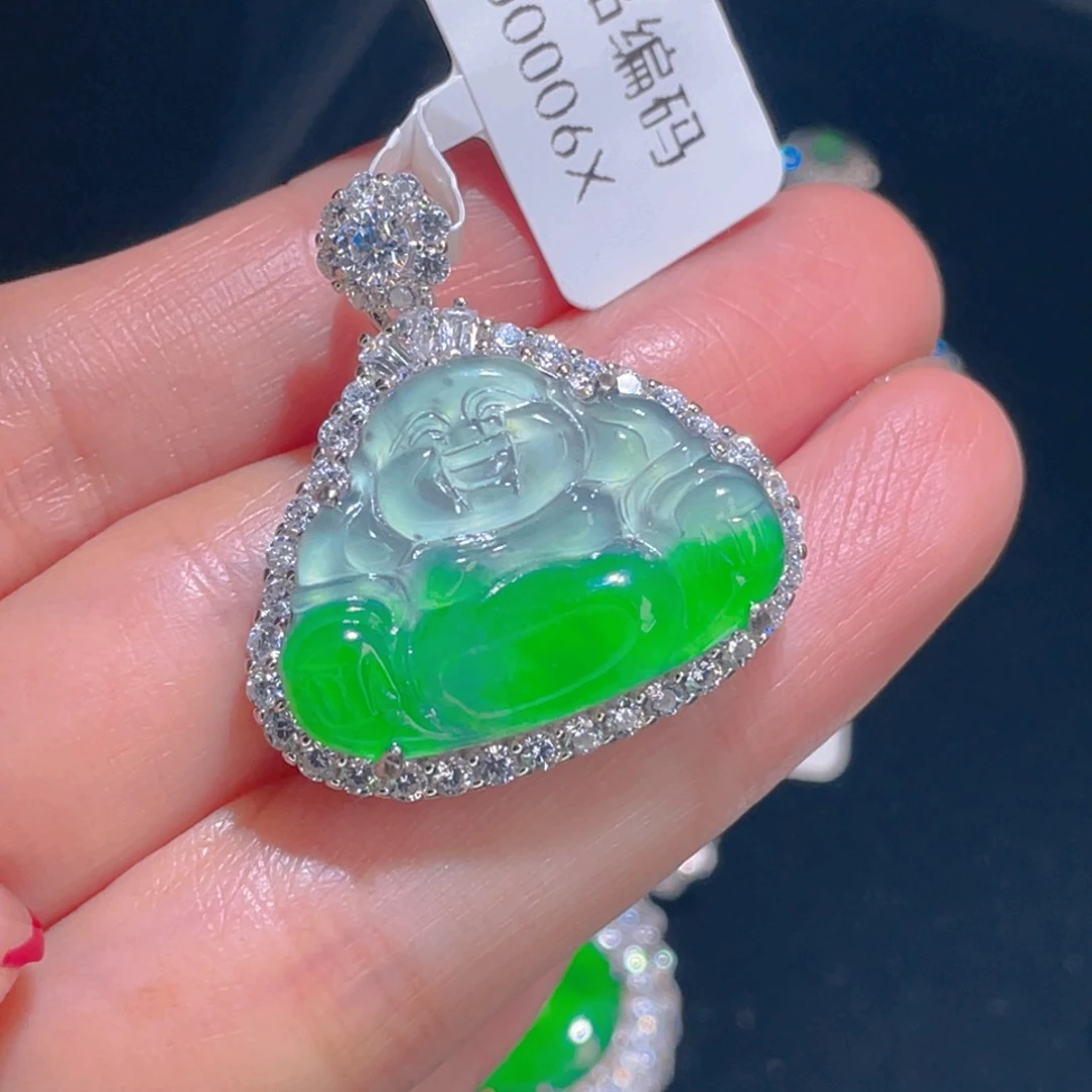 翡翠吊坠(不含链)银S925镶嵌