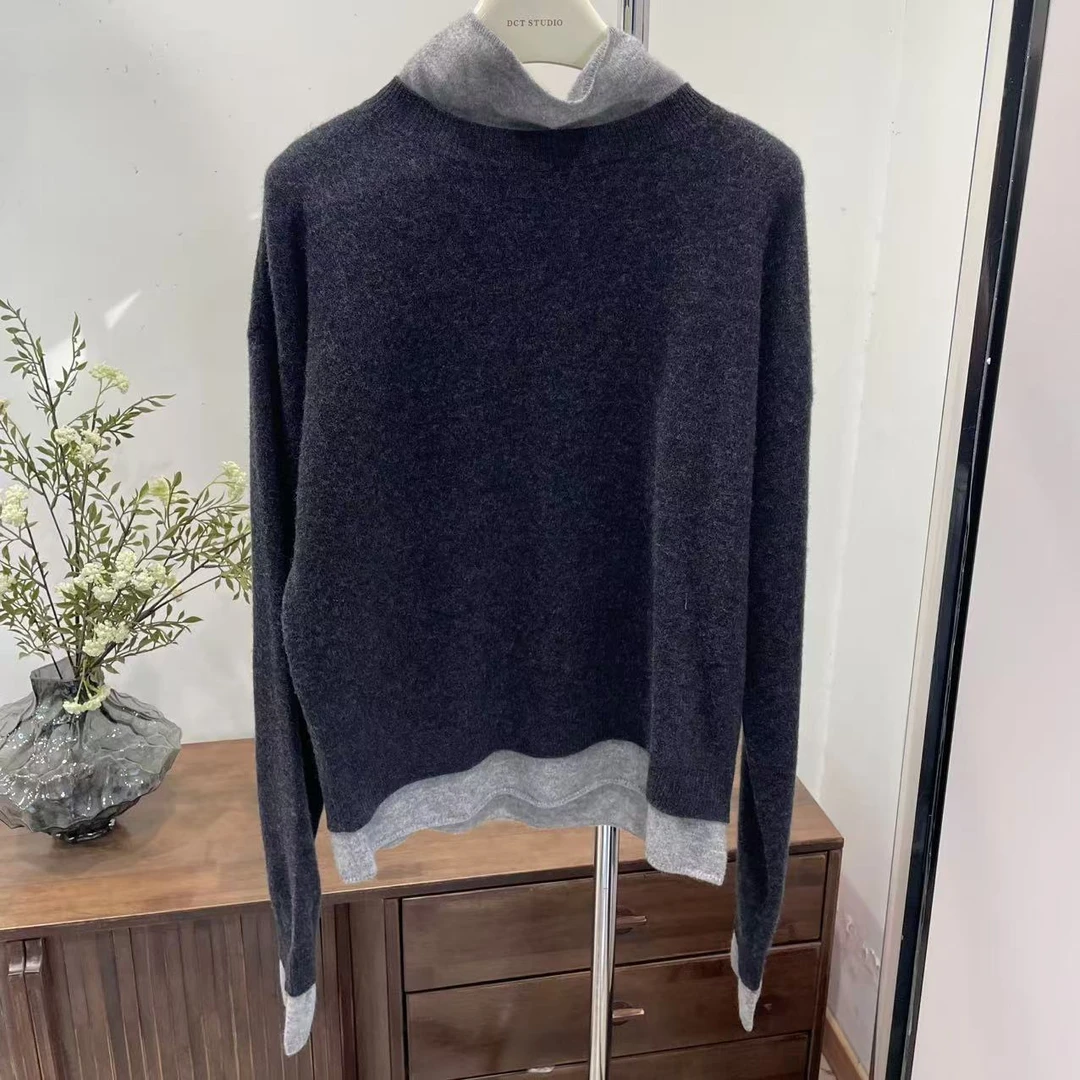 针织衫-61051双层领气质假两件