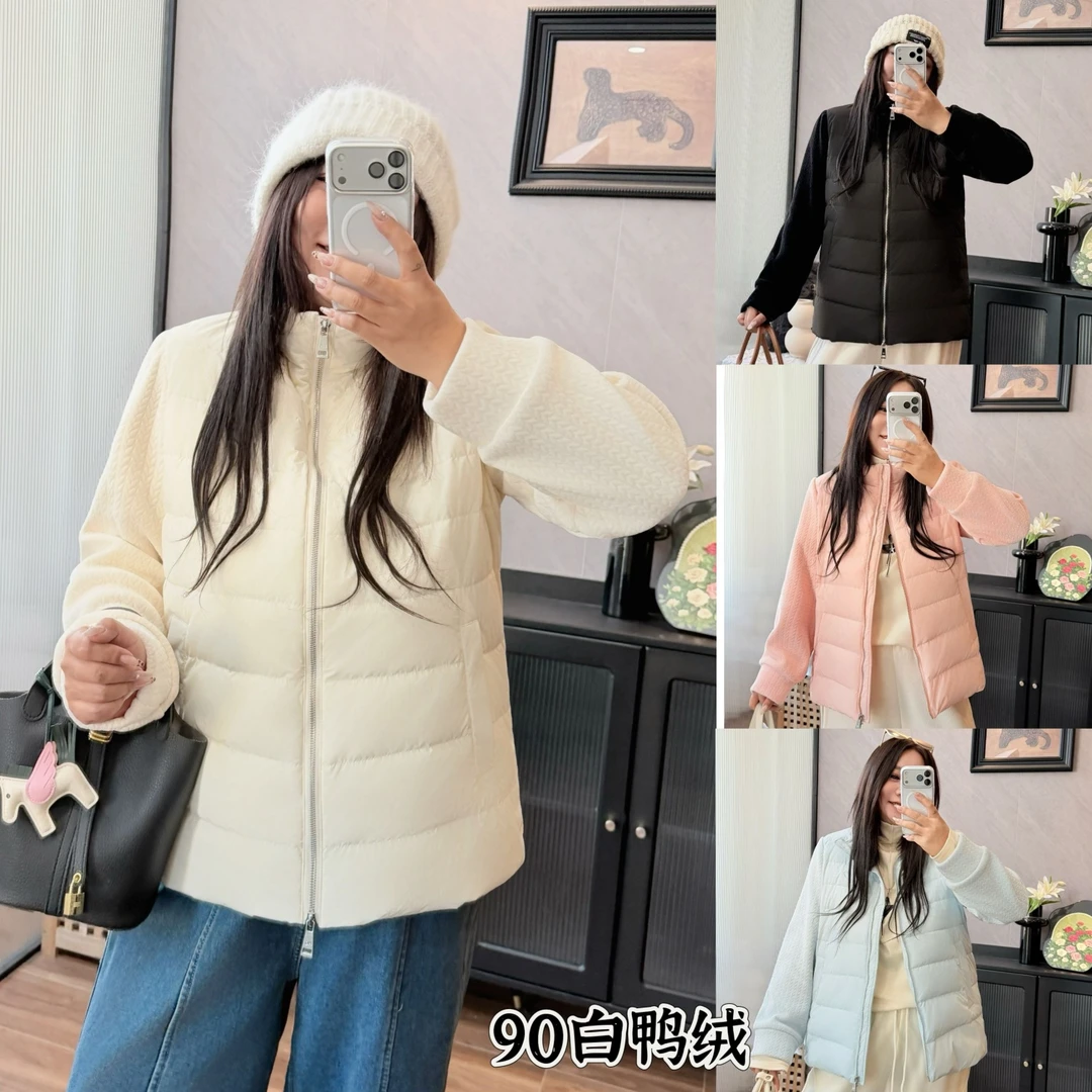 花契“北海道雪”大码女装宽松200斤胖mm-90白鸭绒羽绒服13676-H
