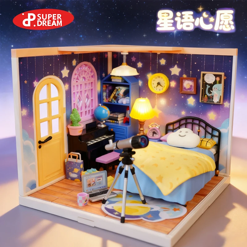 星语心愿手工小屋微缩场景3diy立体拼图模型男女生日礼物玩具摆件