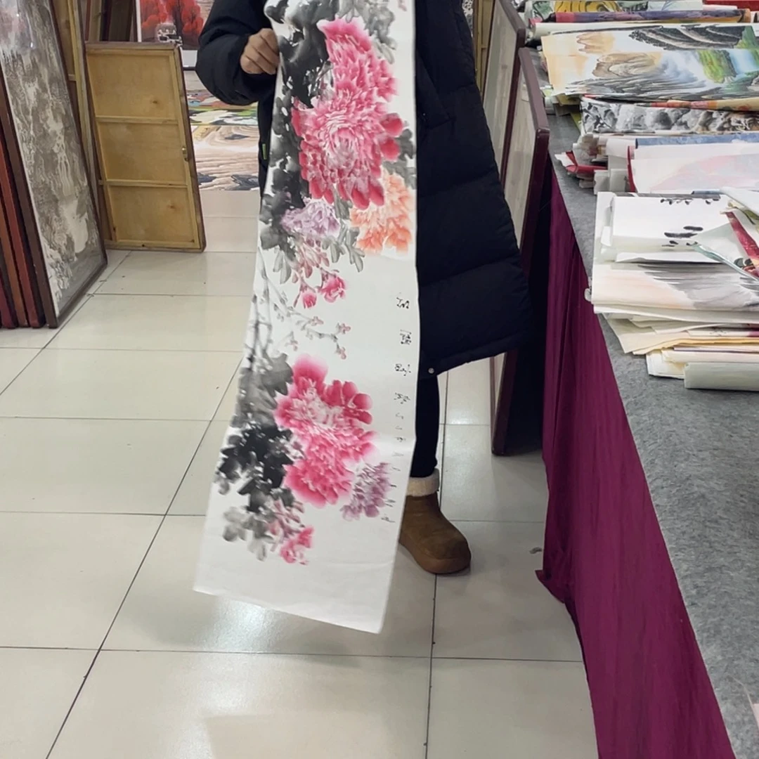 国画纯手绘的花鸟山水