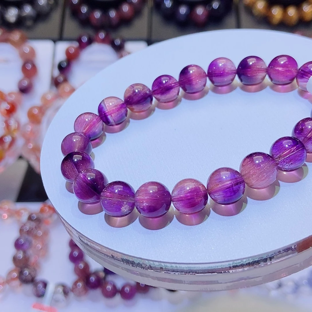 未镶嵌手链水晶紫橘超七