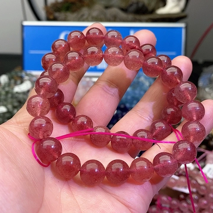 水晶手链未镶嵌鸽血红10+