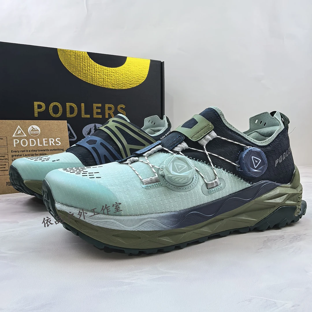 PODLERS玻德利户外越野跑鞋4E宽楦宽头鞋女旋转扣运动鞋男流光风