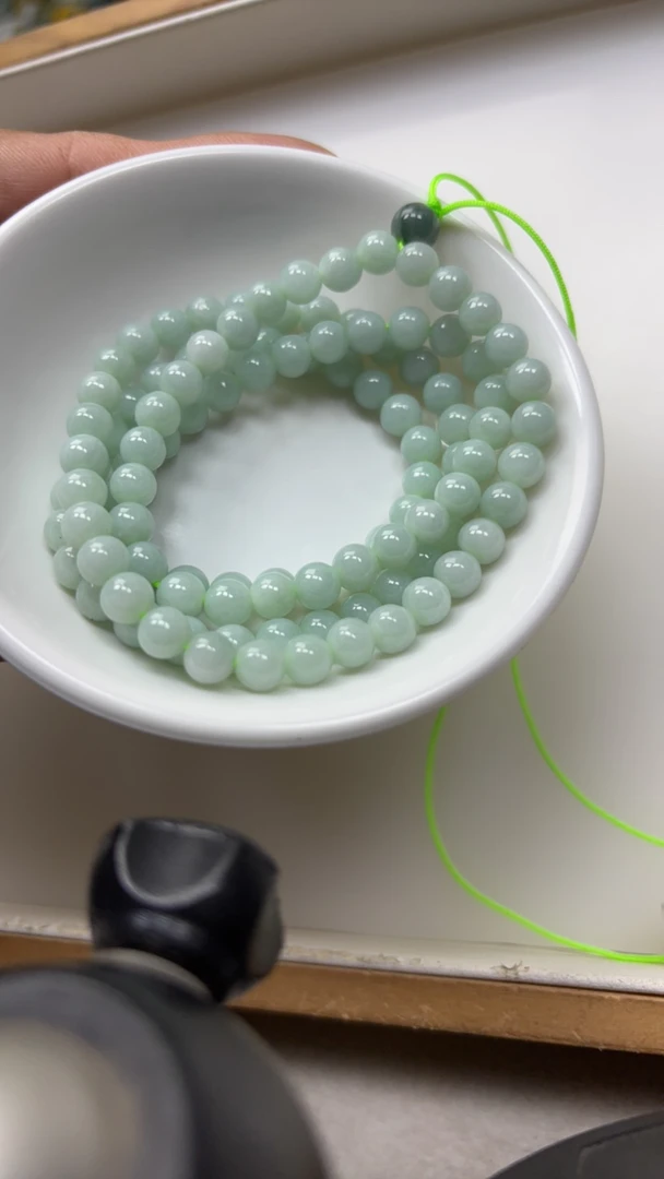 天然翡翠A货项链1条卡6