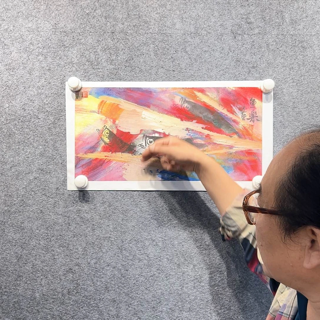 国画知鱼之乐纯手绘