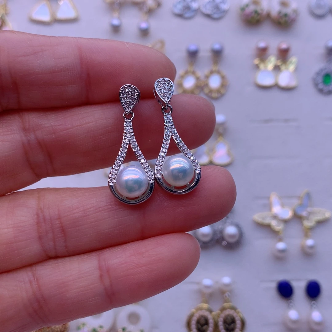 淡水珍珠耳饰合金