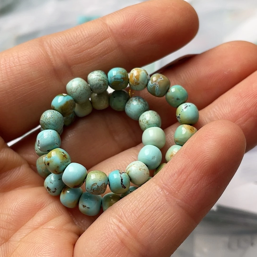 绿松石珠宝半成品18K金镶嵌