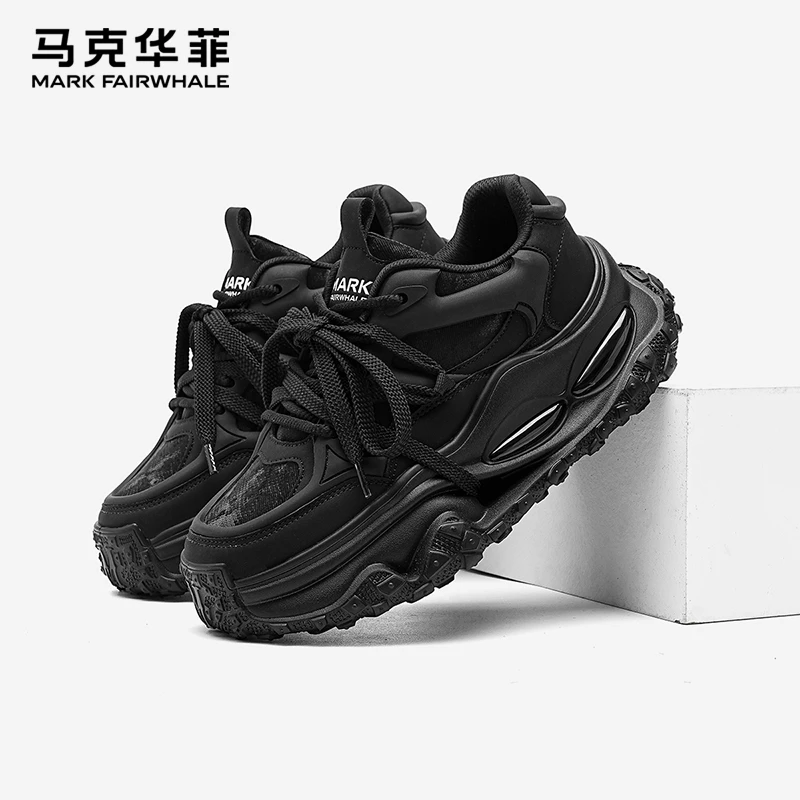 马克华菲男鞋2025秋季新款老爹鞋厚底增高时尚潮流百搭休闲鞋子男