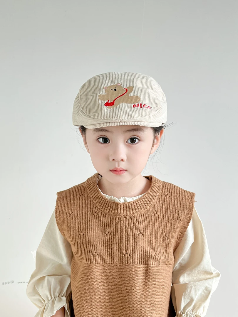 3-4-5岁6儿童男宝女宝小孩秋冬新款时尚洋气前进贝雷帽子潮鸭舌帽