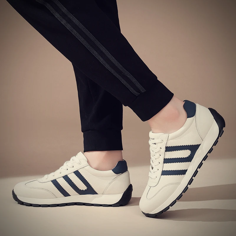 汉马新头层牛皮男鞋阿甘鞋真皮休闲运动鞋加厚轻便德训鞋春秋5025