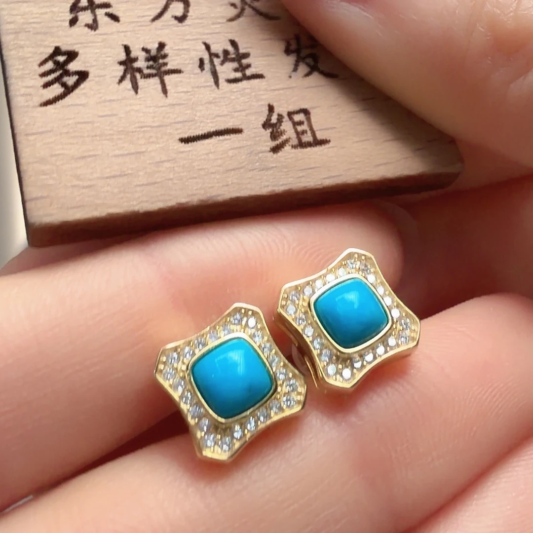 绿松石银S925镶嵌颈饰