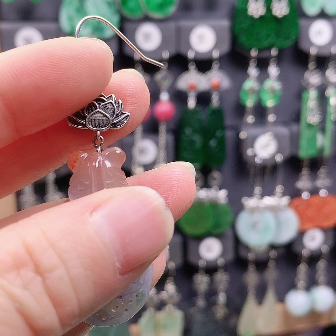 南红玛瑙银S925镶嵌耳饰凉**?