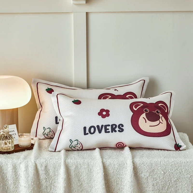 新款儿童幼儿园冰淇淋30×50枕套凉感丝幼儿园午睡40×60学生枕芯套