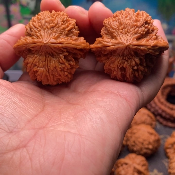 昨***现把件文玩核桃满天星