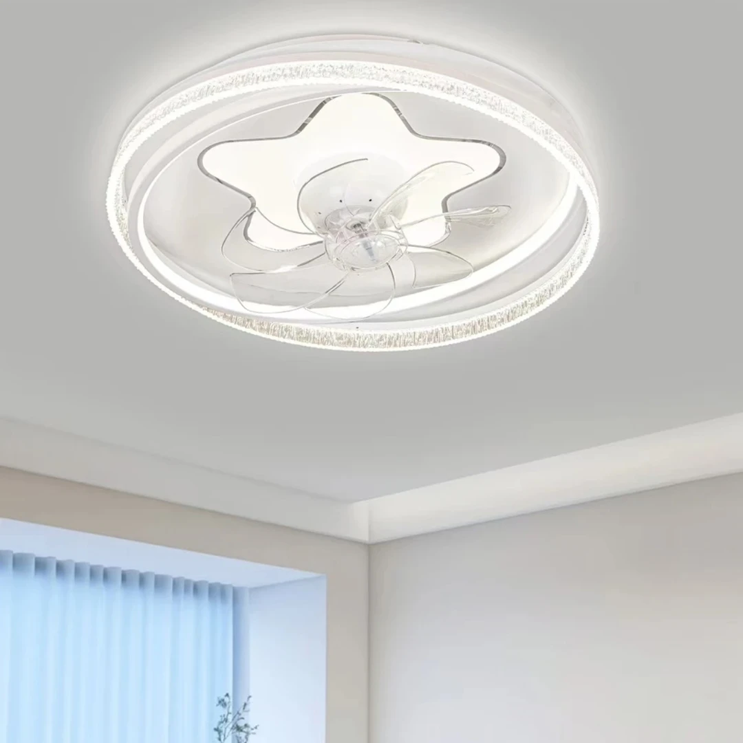 纯铜超静音风扇灯摇头卧室客厅主灯吸顶灯现代简约led吸顶灯8460