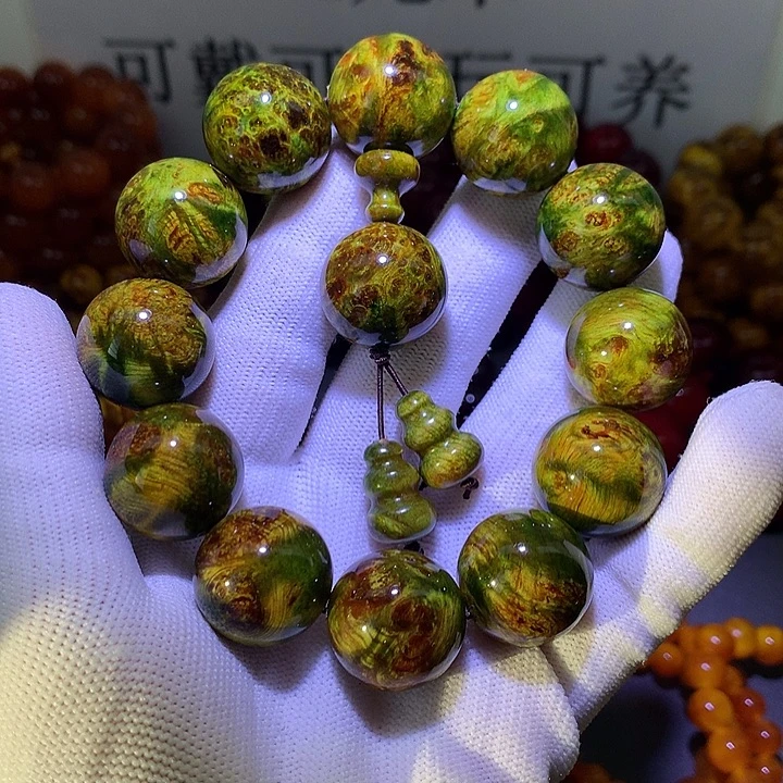 松木（琥珀木）手串/手链2.0 水墨丹青高货