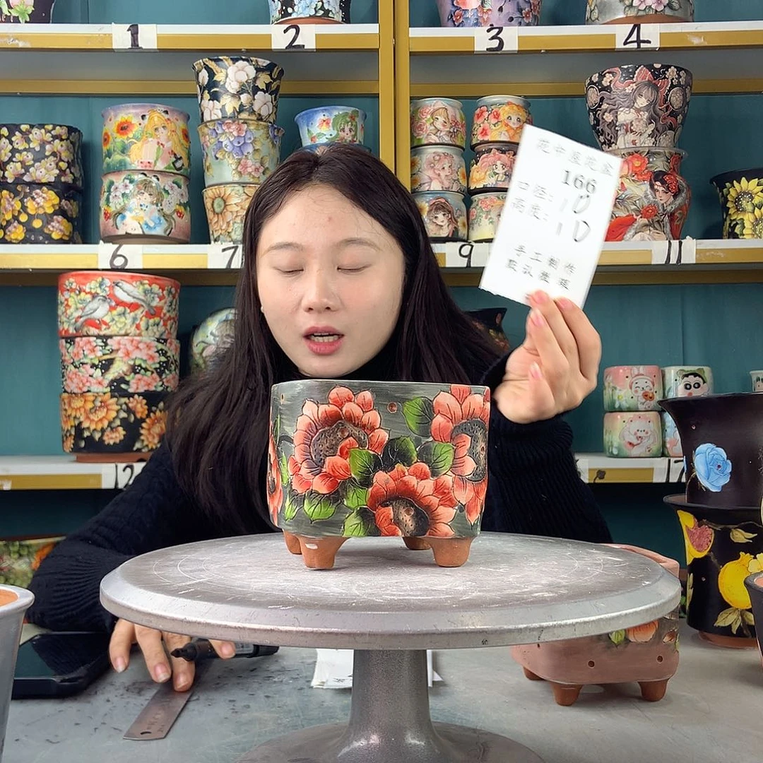 陶景德镇手工花盆166