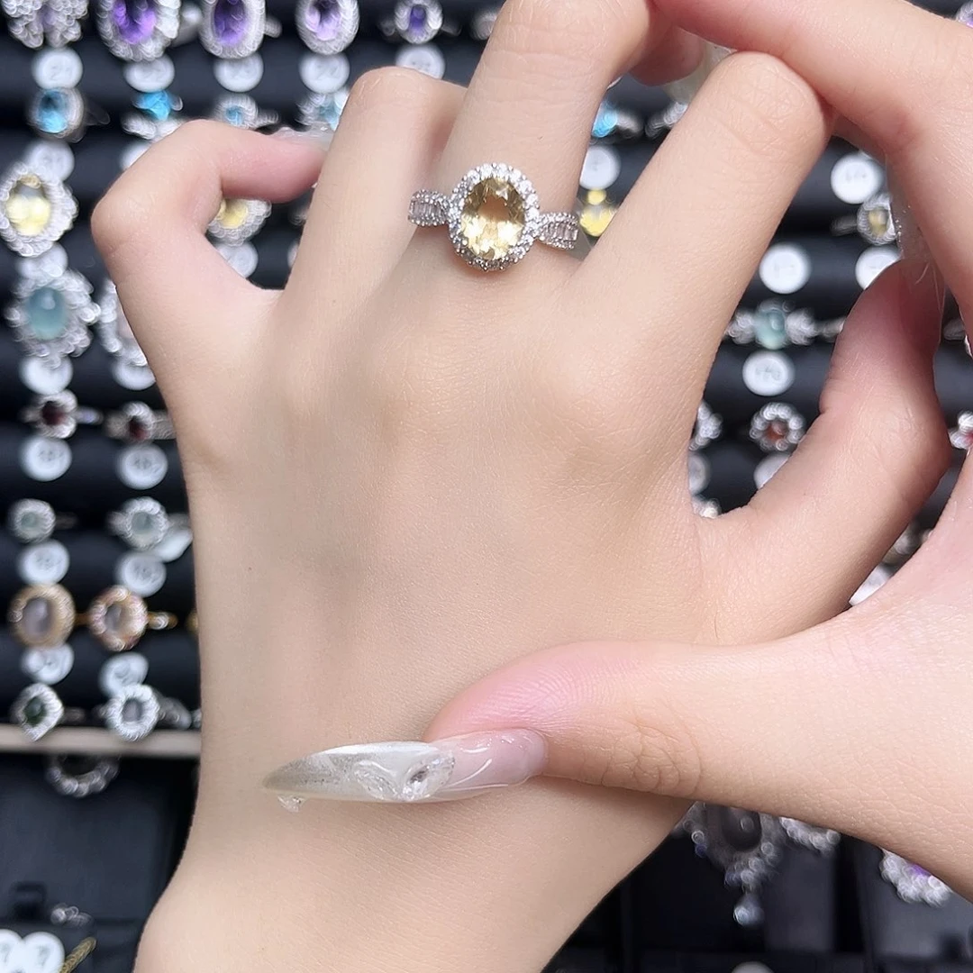 银S925镶嵌戒指黄晶