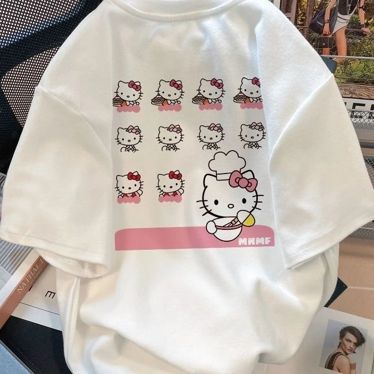 童装2025夏季纯棉短袖T恤女童爆款宽松显瘦短袖kitty猫女童夏装