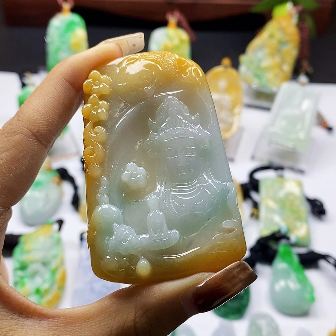 颈饰未镶嵌翡翠天然翡翠A货