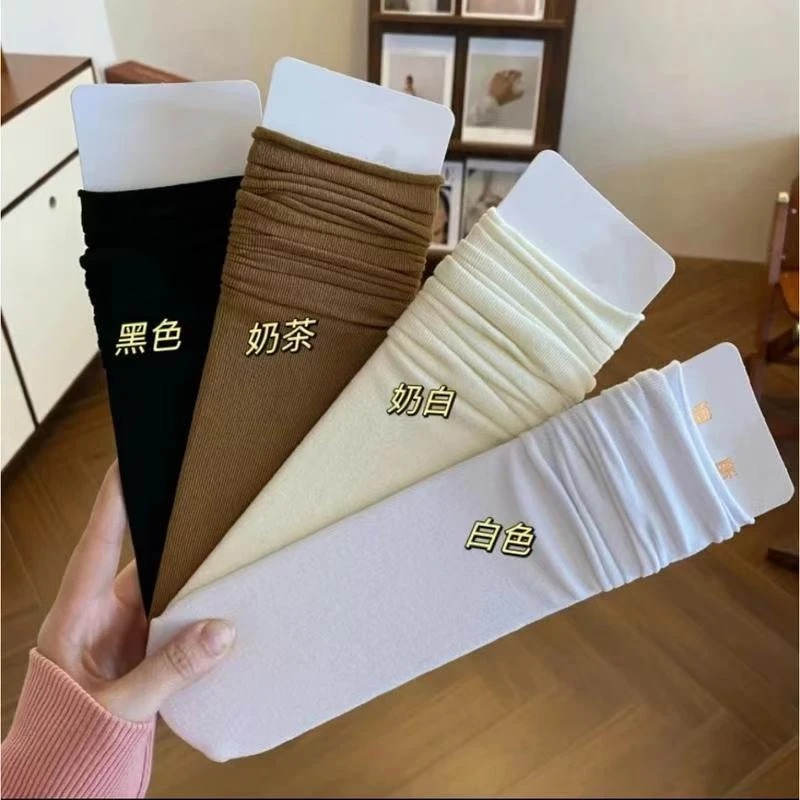 五双装春夏薄款袜子女袜堆堆袜纯棉ins百搭jk风中筒小白袜卷边夏