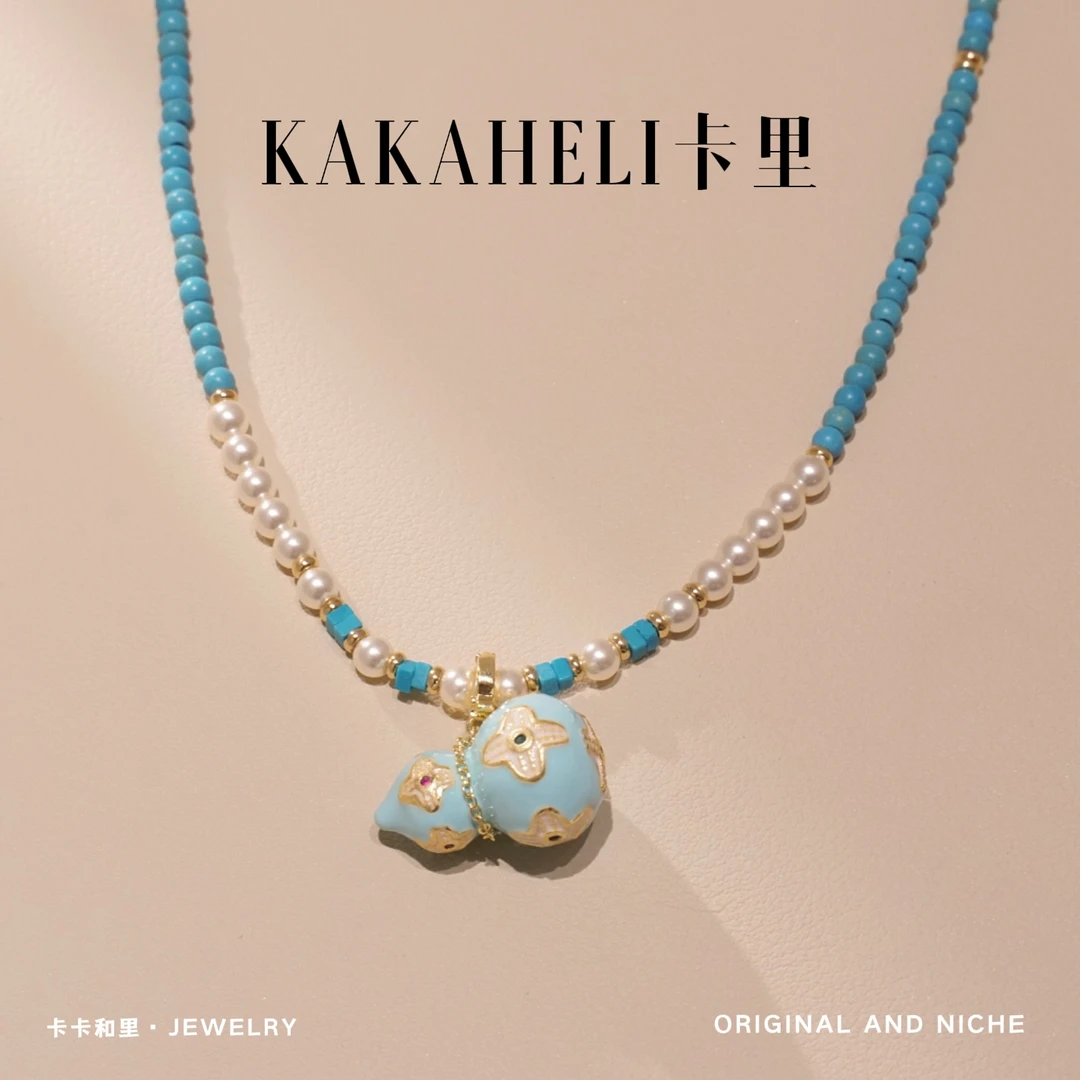 钛钢项链 经典烧蓝好给力葫芦复古项链 A233