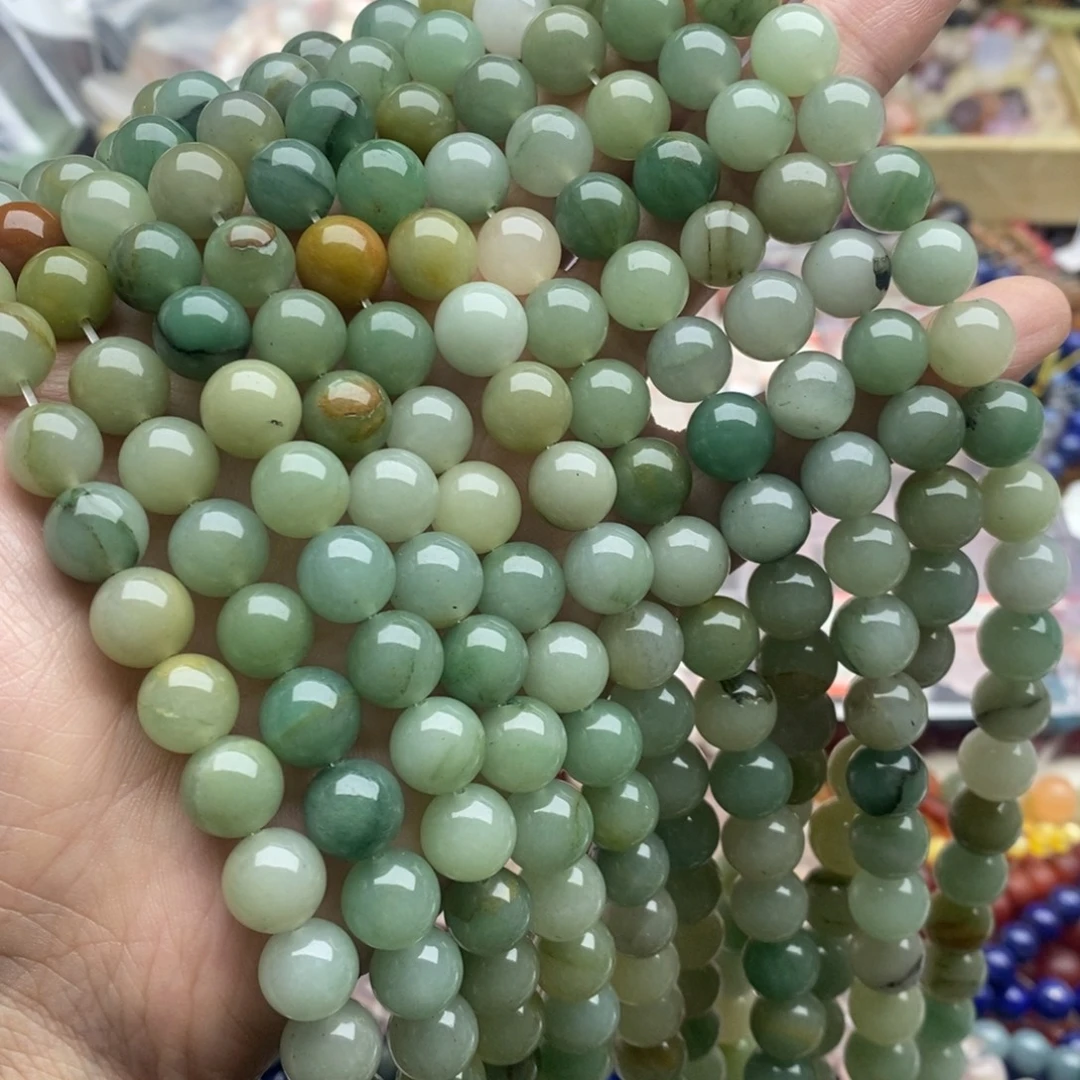 玛瑙/玉髓未镶嵌珠宝半成品一条天然微瑕10mm油东岭玉