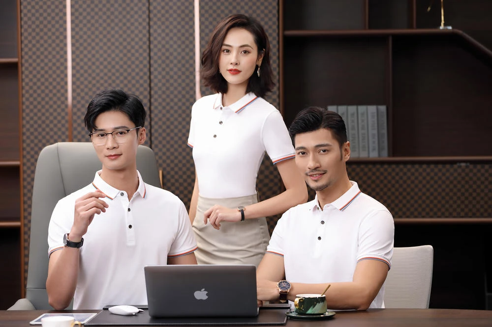 夏季涤棉polo凉感商务polo衫纯色Polo衫透气t恤刺绣企业翻领LOGO