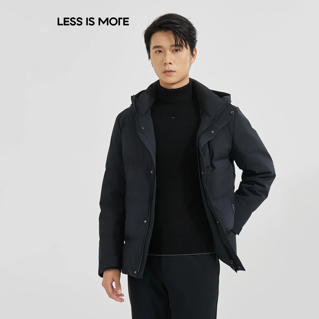 利郎【拒水羽绒】时尚户外休闲连帽羽绒服短款外套冬季加厚保暖男款