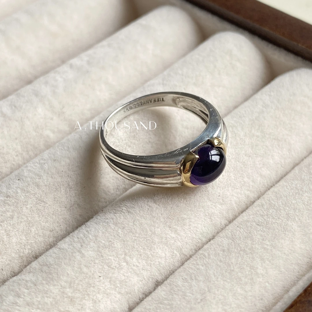 95新 Tiffany & Co./蒂芙尼 925银紫水晶戒指-59643467