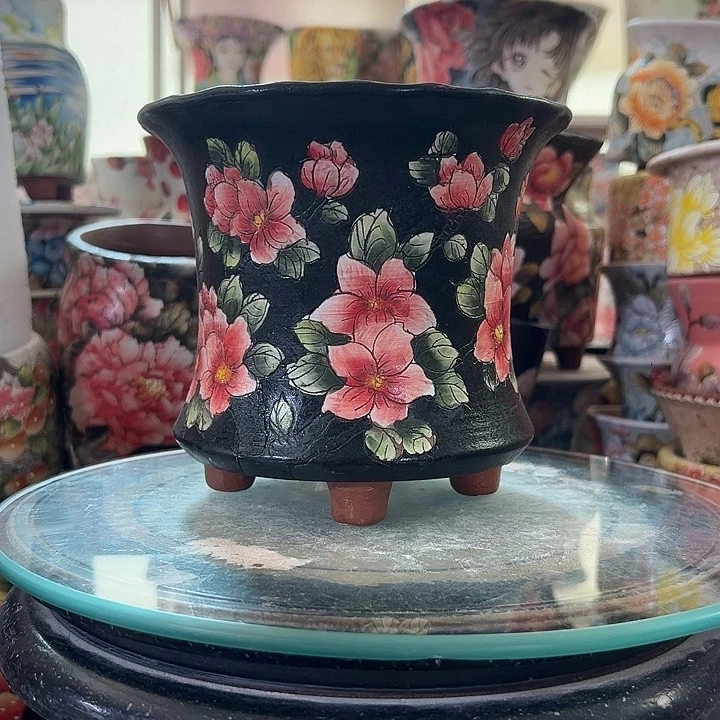 景德镇手绘花盆满38包邮偏远地区除外
