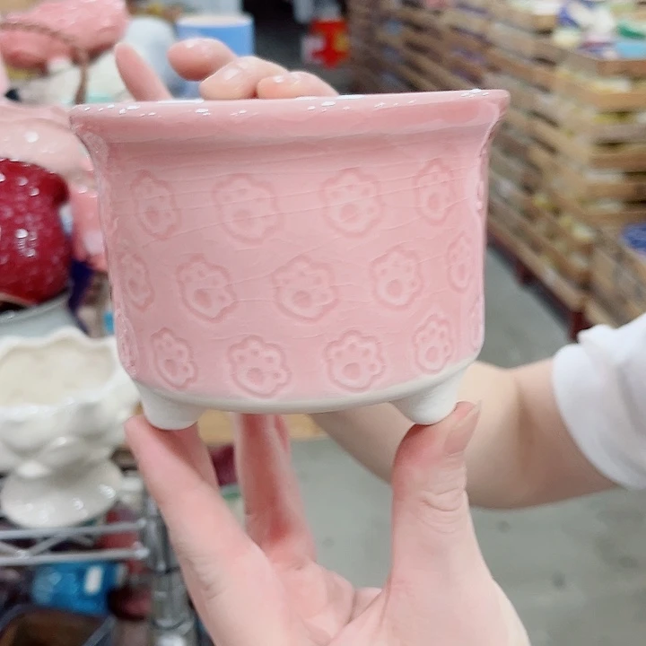 有孔.凑单10元陶瓷花盆发货！