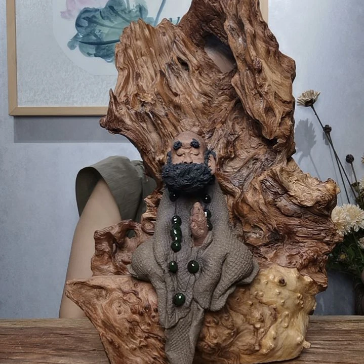 紫砂不规则禅系列作品垂衣达摩