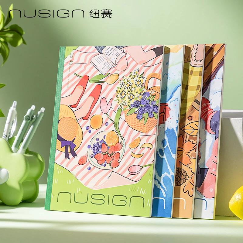纽赛四季风景软抄本学生用加厚纸张不易渗墨无线装订本笔记记事本