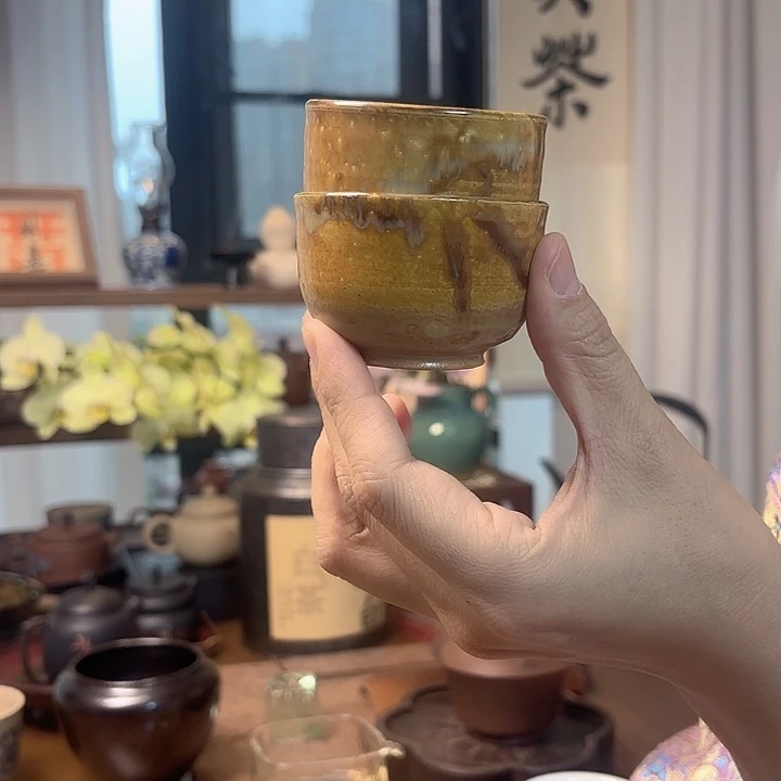 茶壶紫砂天然矿釉茶杯2只