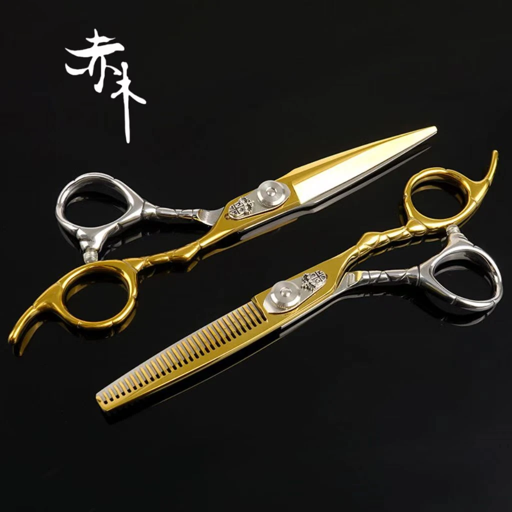 6.0寸赤木专业理发美发剪刀平剪牙剪打薄剪发型师专用