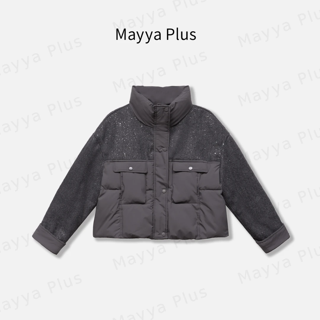 【冬眠记】Mayya Plus麦芽定制气质显瘦流光风女士棉衣外套32546666