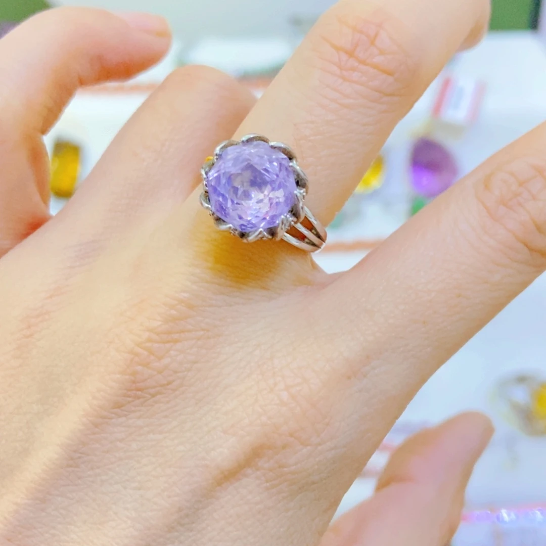 银S925镶嵌戒指紫晶