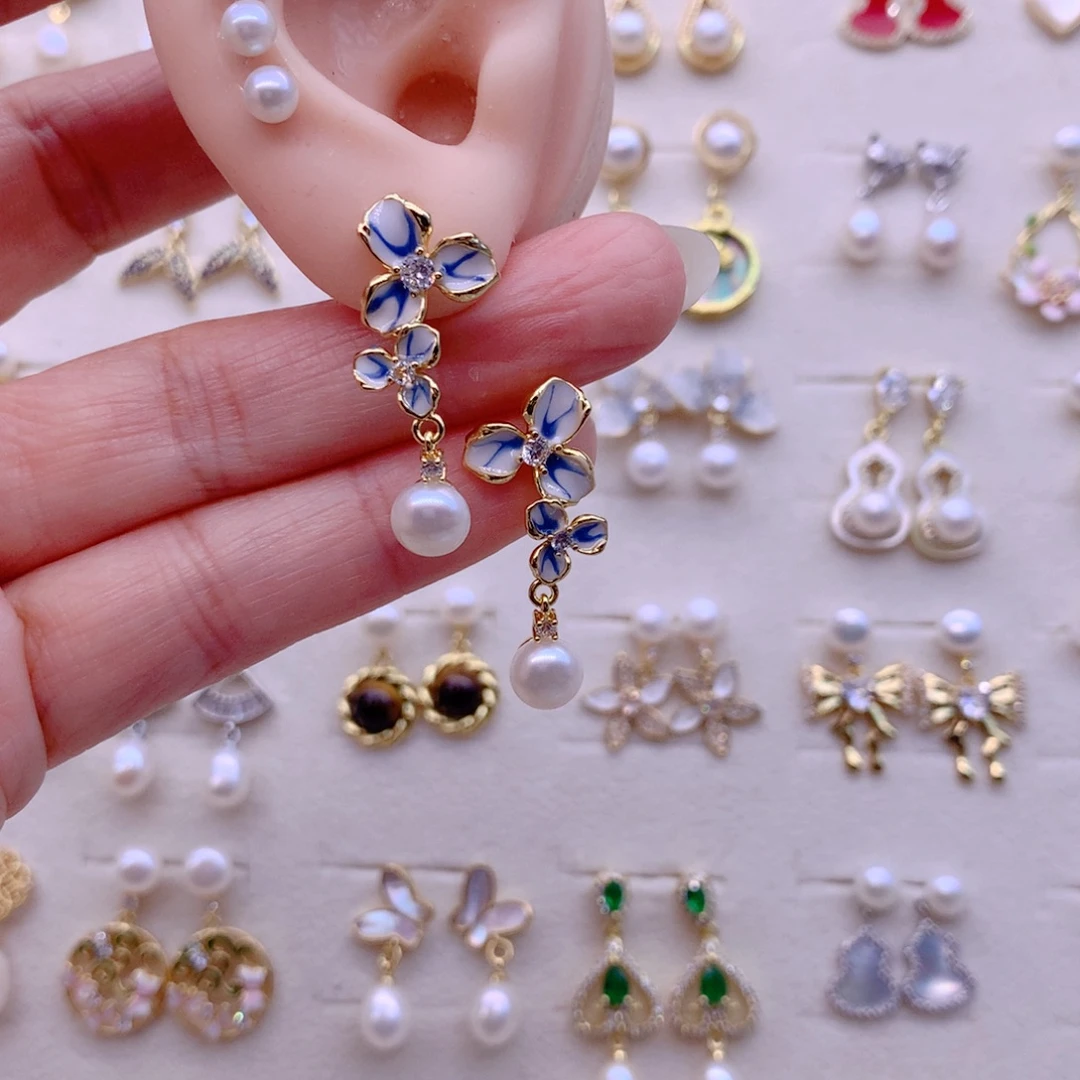 耳饰合金淡水珍珠